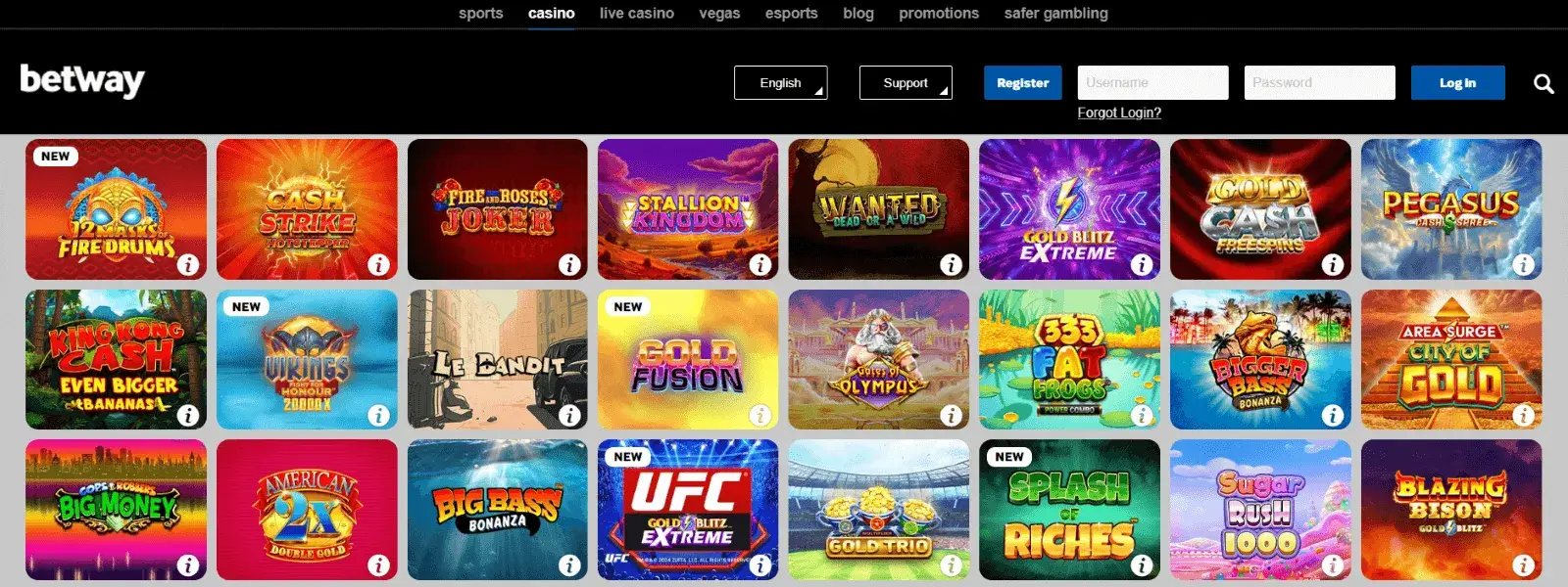 Betway casino in UK Betway casino